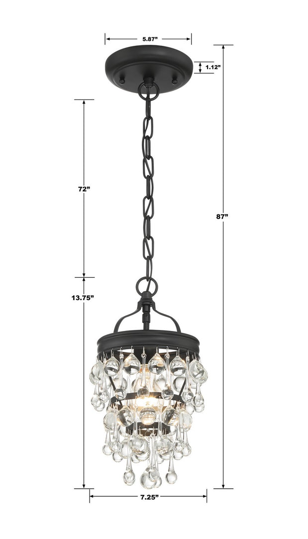 Crystorama - 131-MK - One Light Mini Chandelier - Calypso - Matte Black