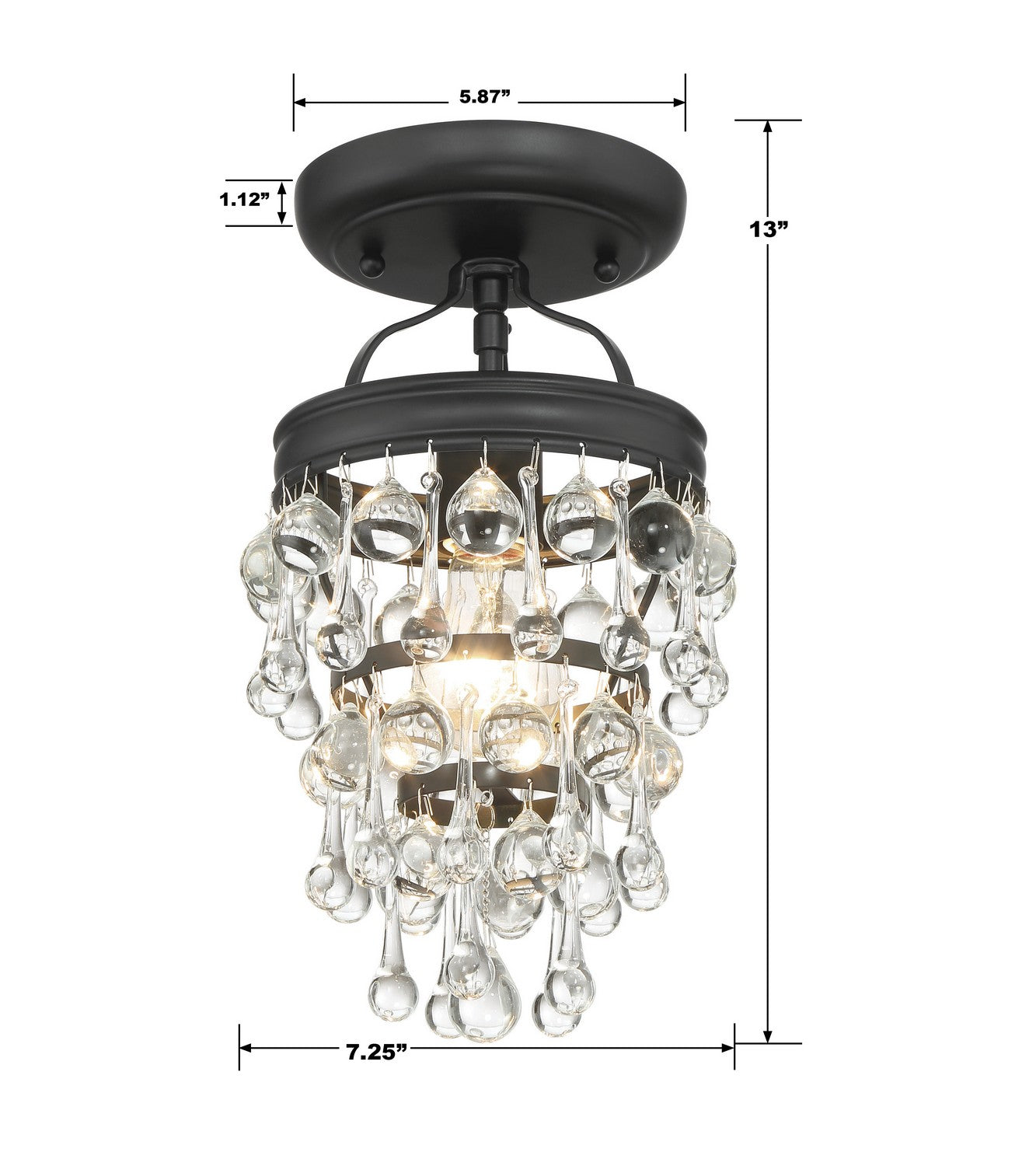 Crystorama - 131-MK_CEILING - One Light Semi Flush Mount - Calypso - Matte Black