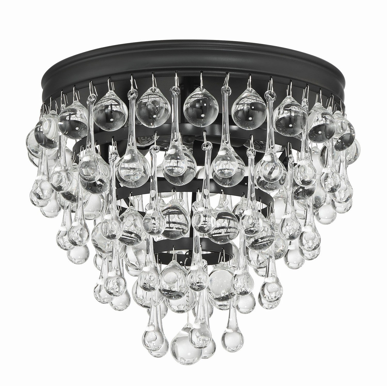 Crystorama - 135-MK - Three Light Flush Mount - Calypso - Matte Black