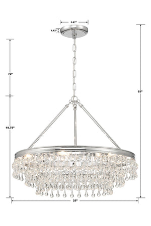 Crystorama - 237-CH - Six Light Chandelier - Calypso - Polished Chrome