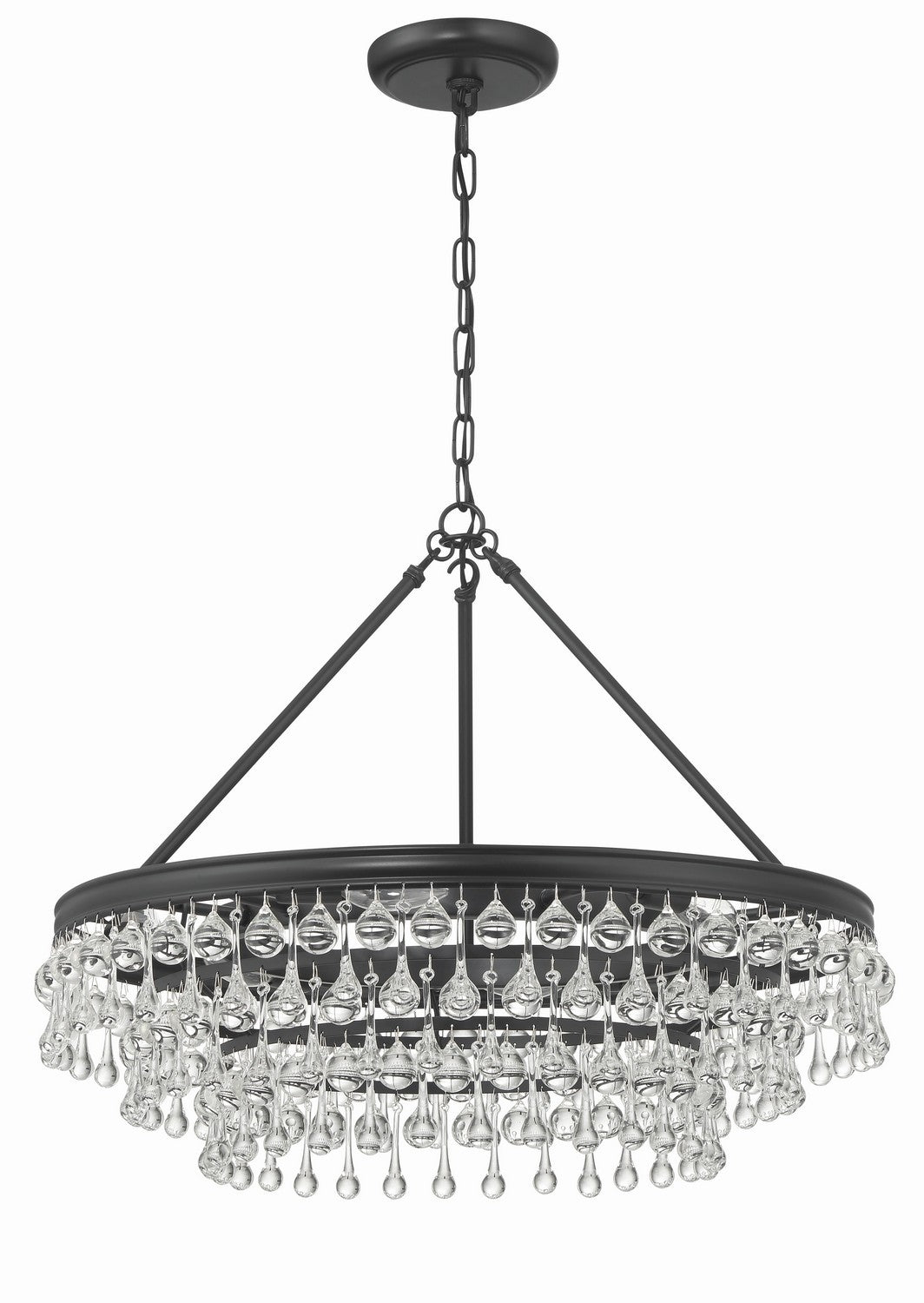 Crystorama - 237-MK - Six Light Chandelier - Calypso - Matte Black