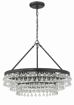 Crystorama - 237-MK - Six Light Chandelier - Calypso - Matte Black