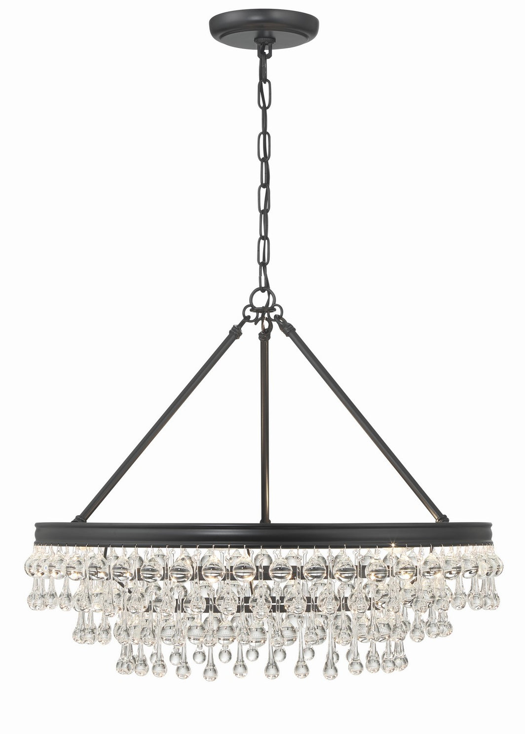 Crystorama - 237-MK - Six Light Chandelier - Calypso - Matte Black