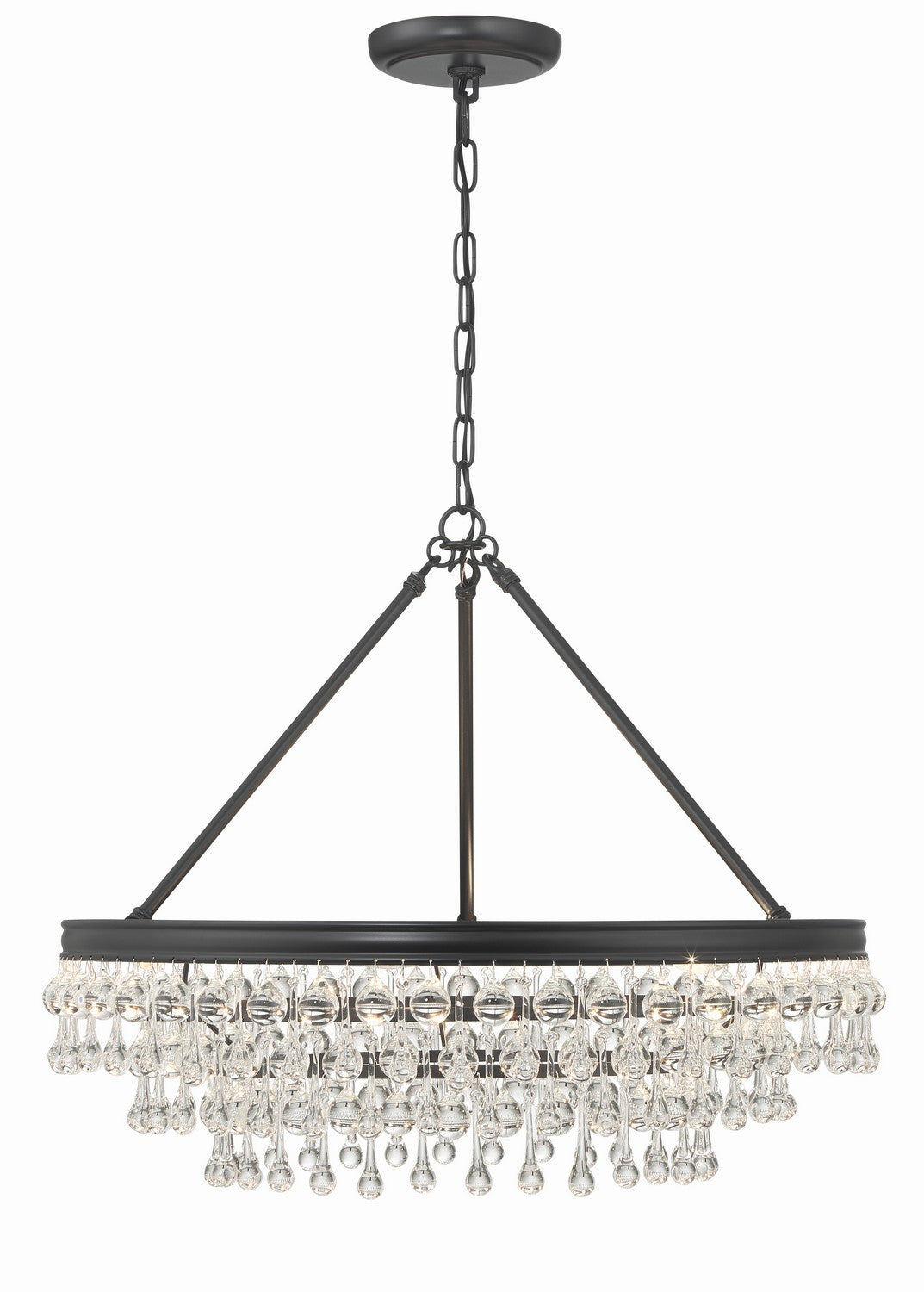 Crystorama - 237-MK - Six Light Chandelier - Calypso - Matte Black