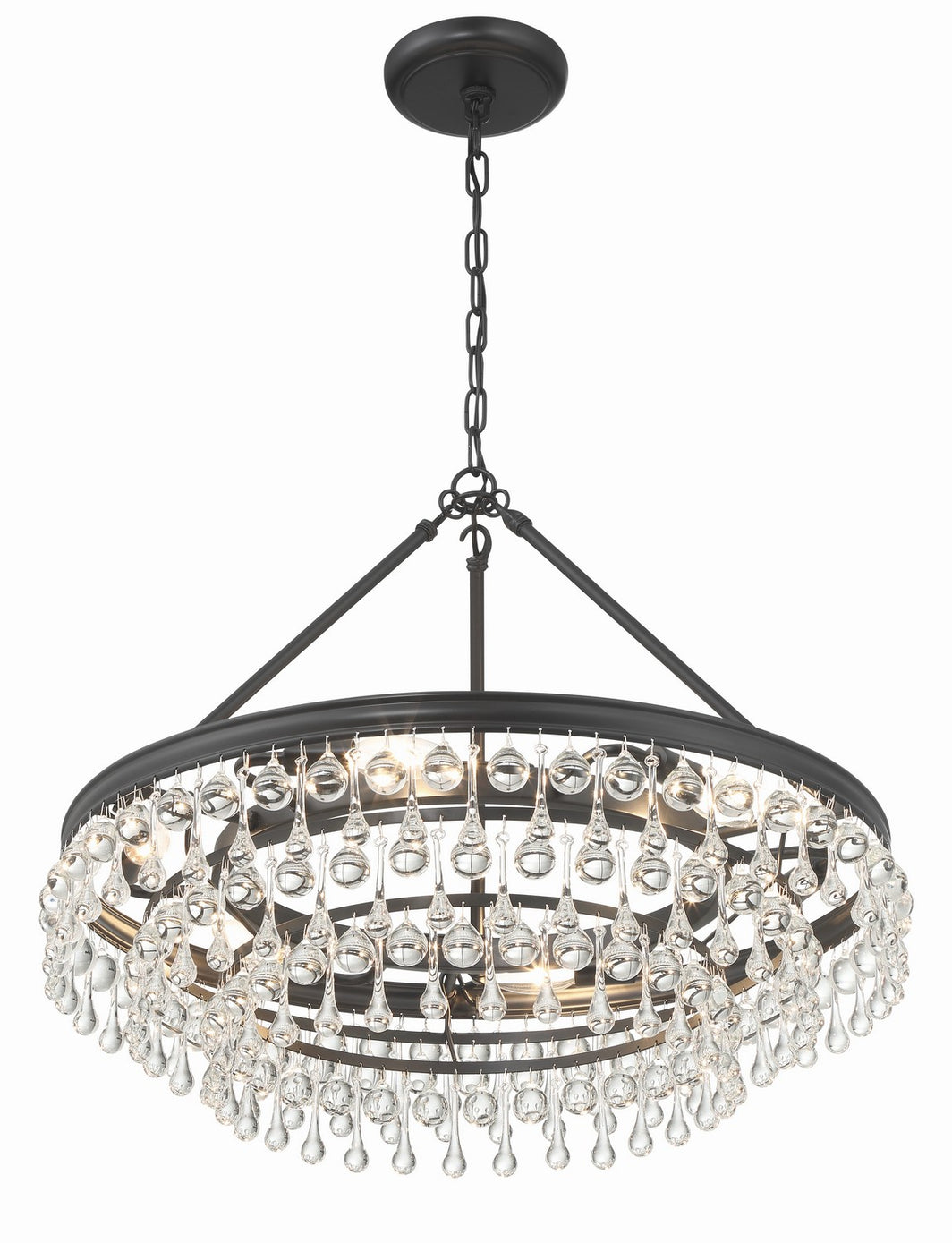 Crystorama - 237-MK - Six Light Chandelier - Calypso - Matte Black