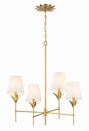 Crystorama - 534-GA - Four Light Chandelier - Broche - Antique Gold