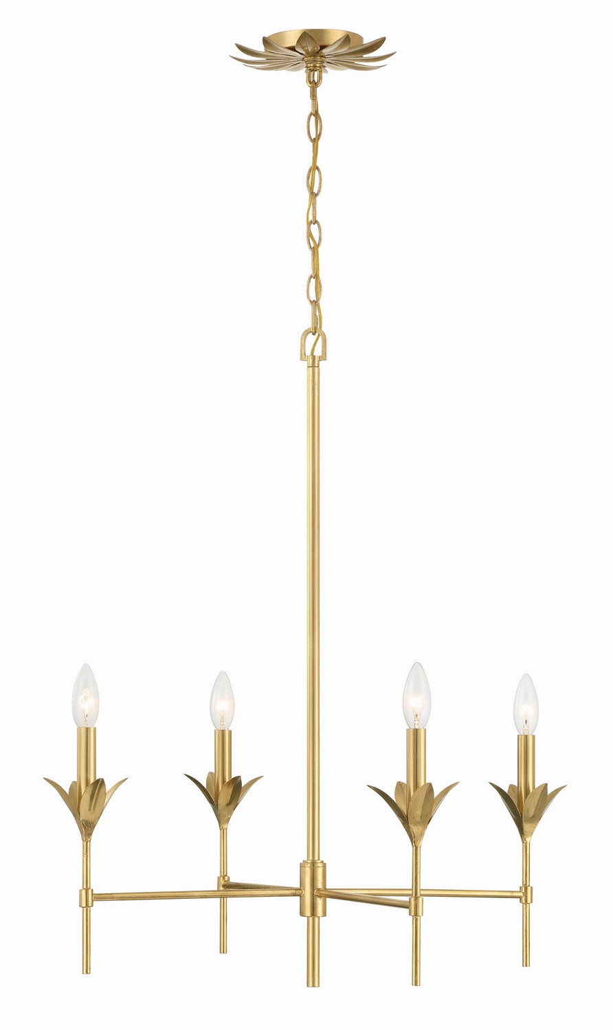 Crystorama - 534-GA - Four Light Chandelier - Broche - Antique Gold