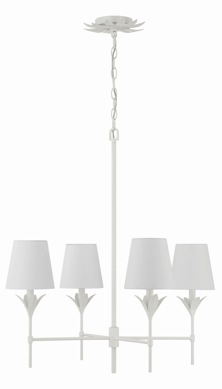 Crystorama - 534-MT - Four Light Chandelier - Broche - Matte White