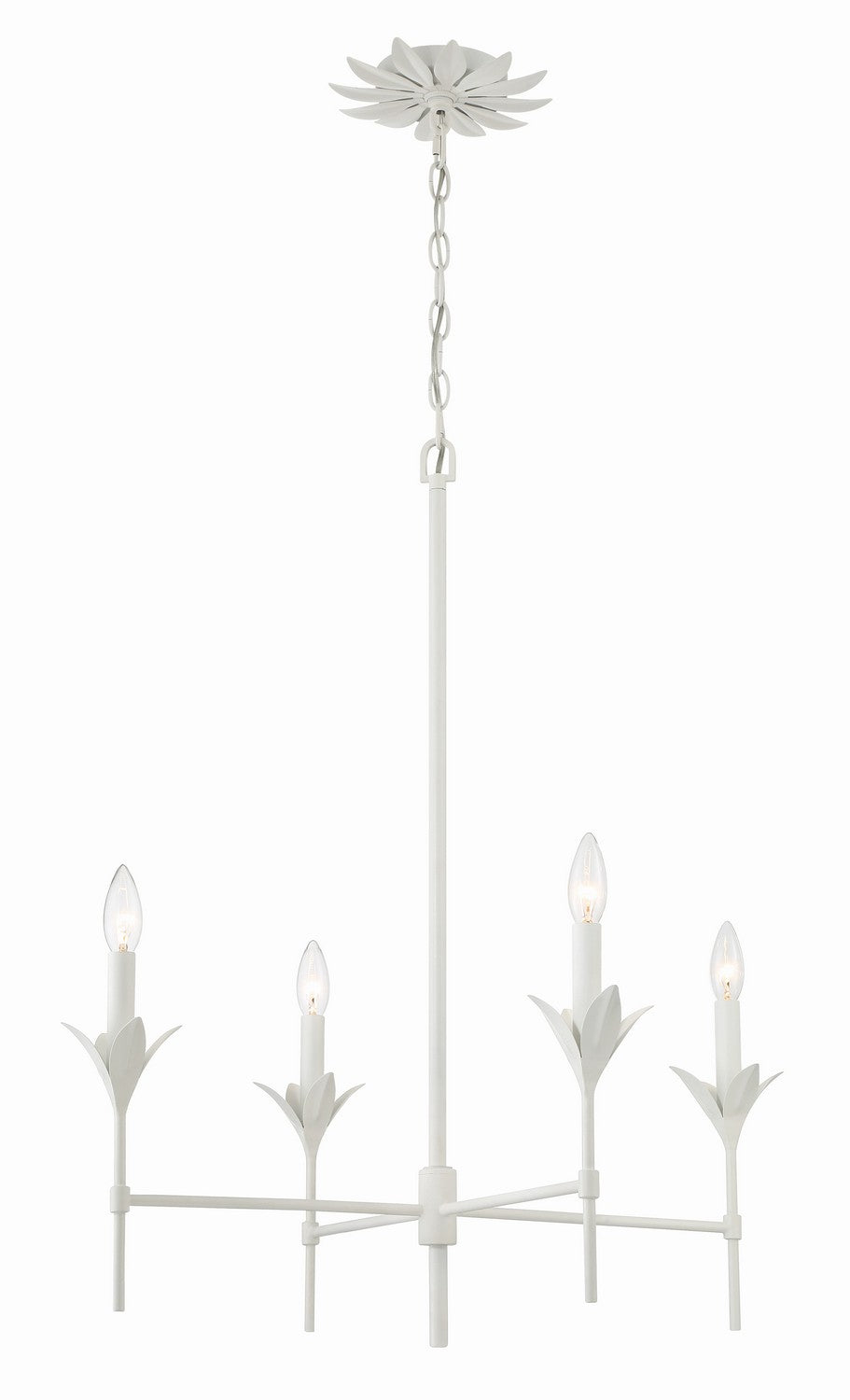 Crystorama - 534-MT - Four Light Chandelier - Broche - Matte White