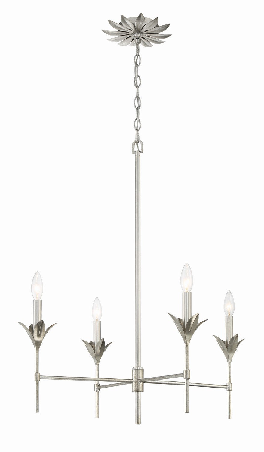 Crystorama - 534-SA - Four Light Chandelier - Broche - Antique Silver