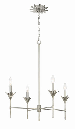 Crystorama - 534-SA - Four Light Chandelier - Broche - Antique Silver