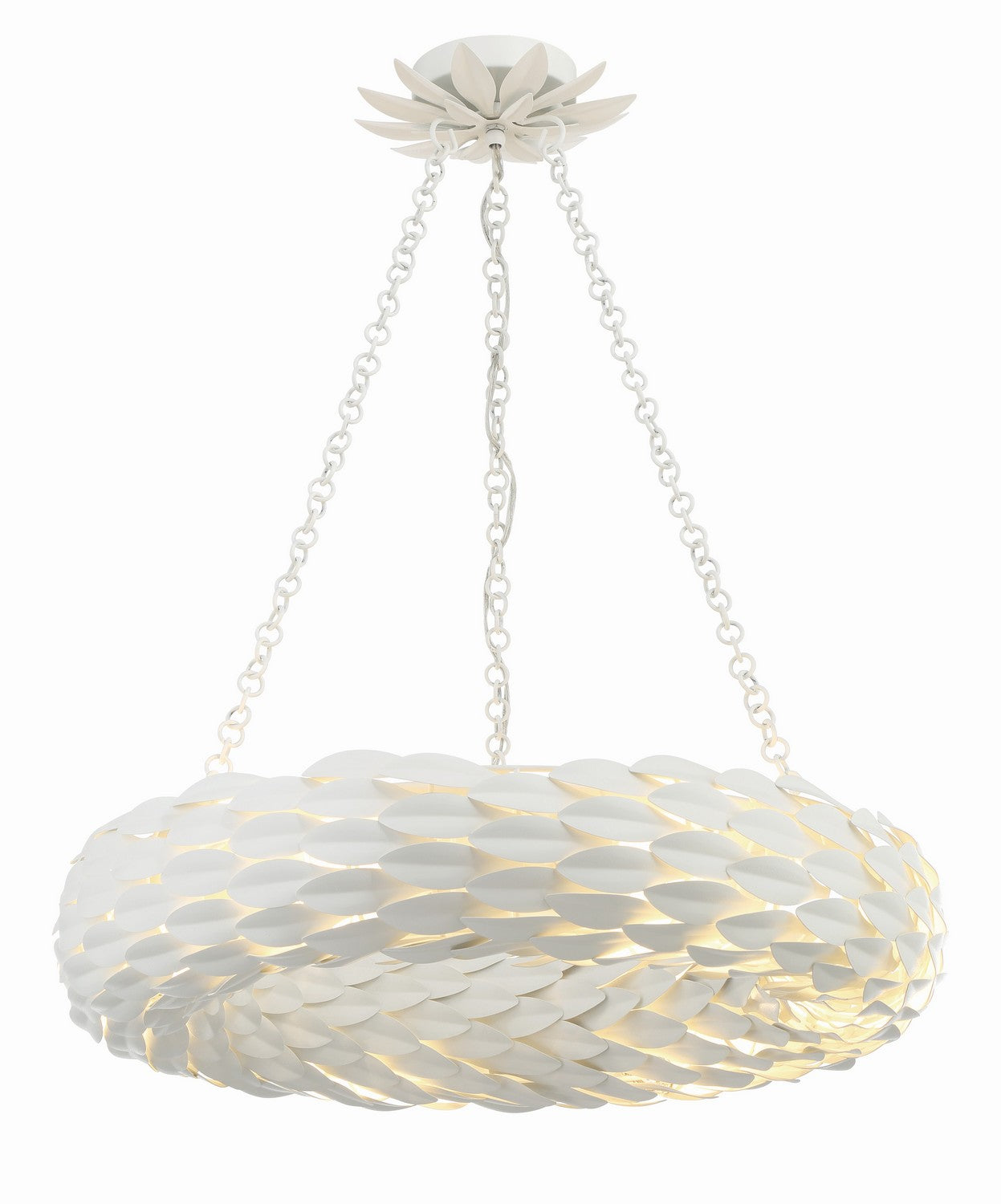 Crystorama - 536-MT - Six Light Pendant - Broche - Matte White