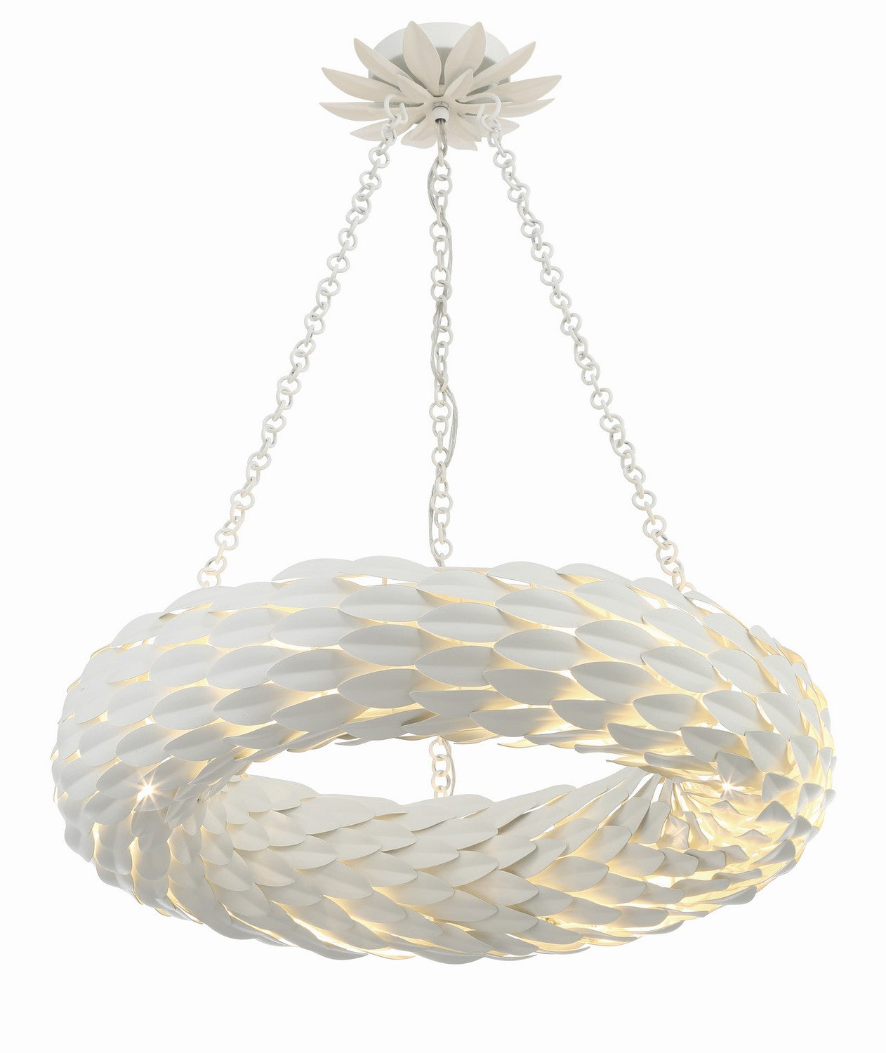 Crystorama - 536-MT - Six Light Pendant - Broche - Matte White