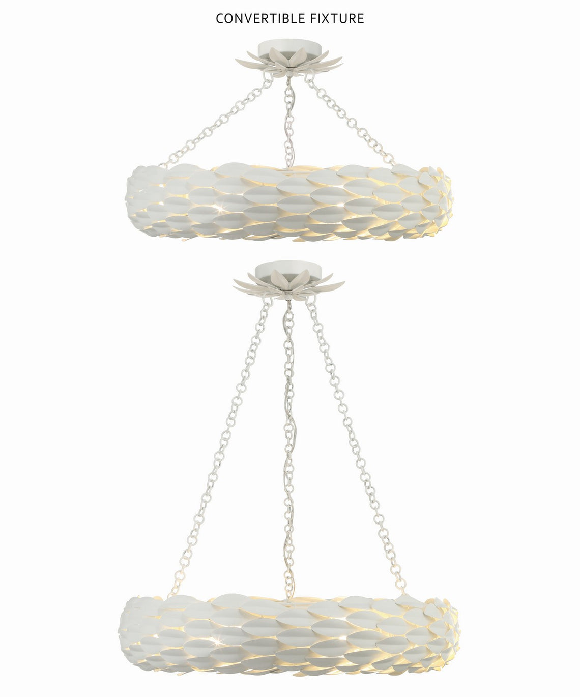 Crystorama - 536-MT - Six Light Pendant - Broche - Matte White