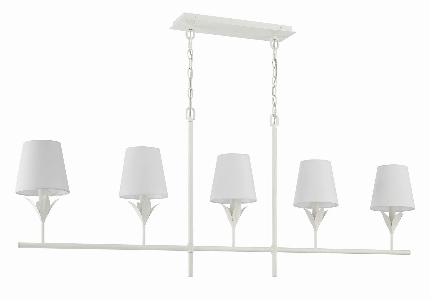 Crystorama - 537-MT - Five Light Chandelier - Broche - Matte White