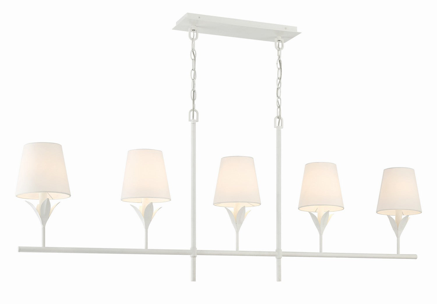 Crystorama - 537-MT - Five Light Chandelier - Broche - Matte White