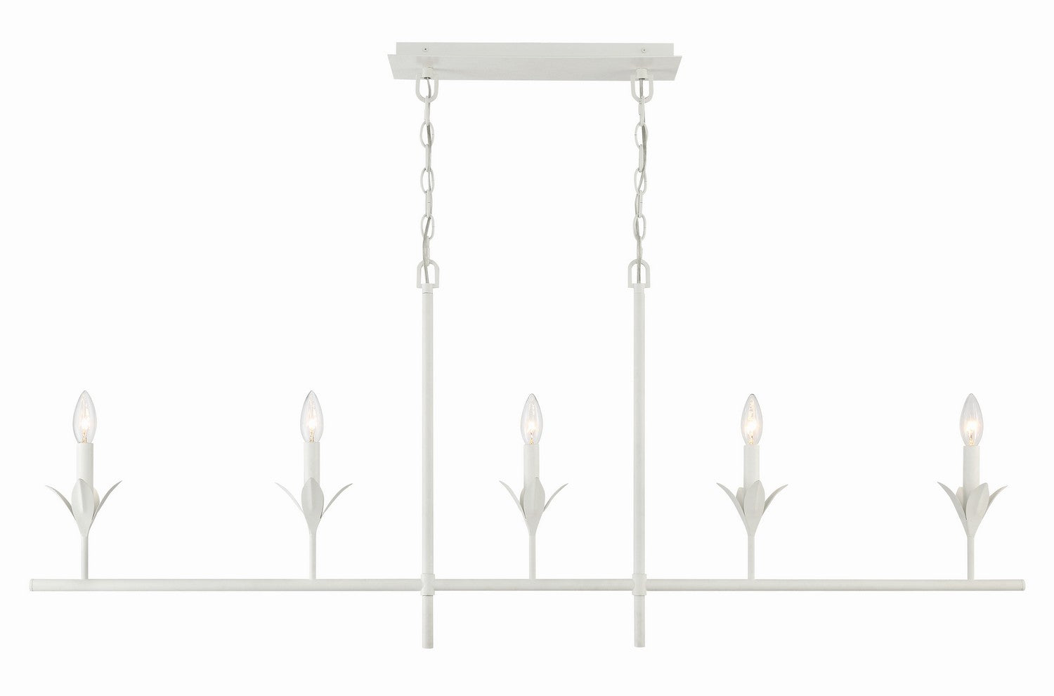 Crystorama - 537-MT - Five Light Chandelier - Broche - Matte White