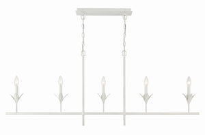 Crystorama - 537-MT - Five Light Chandelier - Broche - Matte White