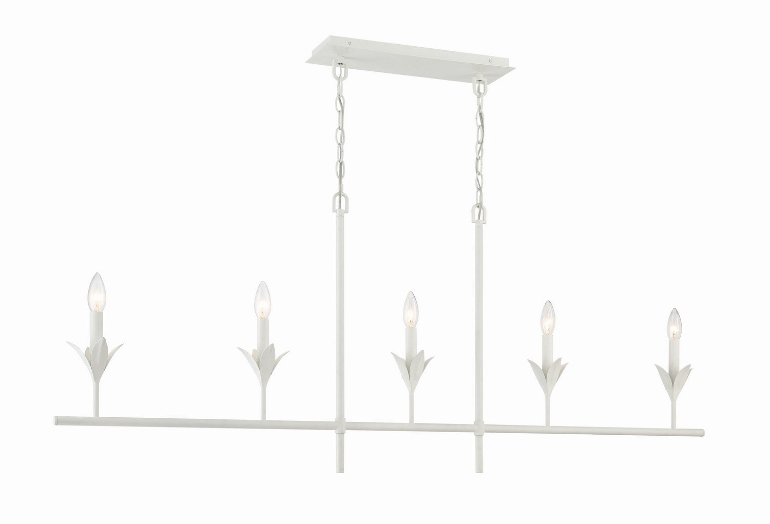 Crystorama - 537-MT - Five Light Chandelier - Broche - Matte White