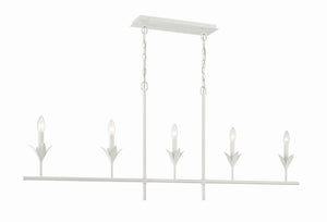 Crystorama - 537-MT - Five Light Chandelier - Broche - Matte White