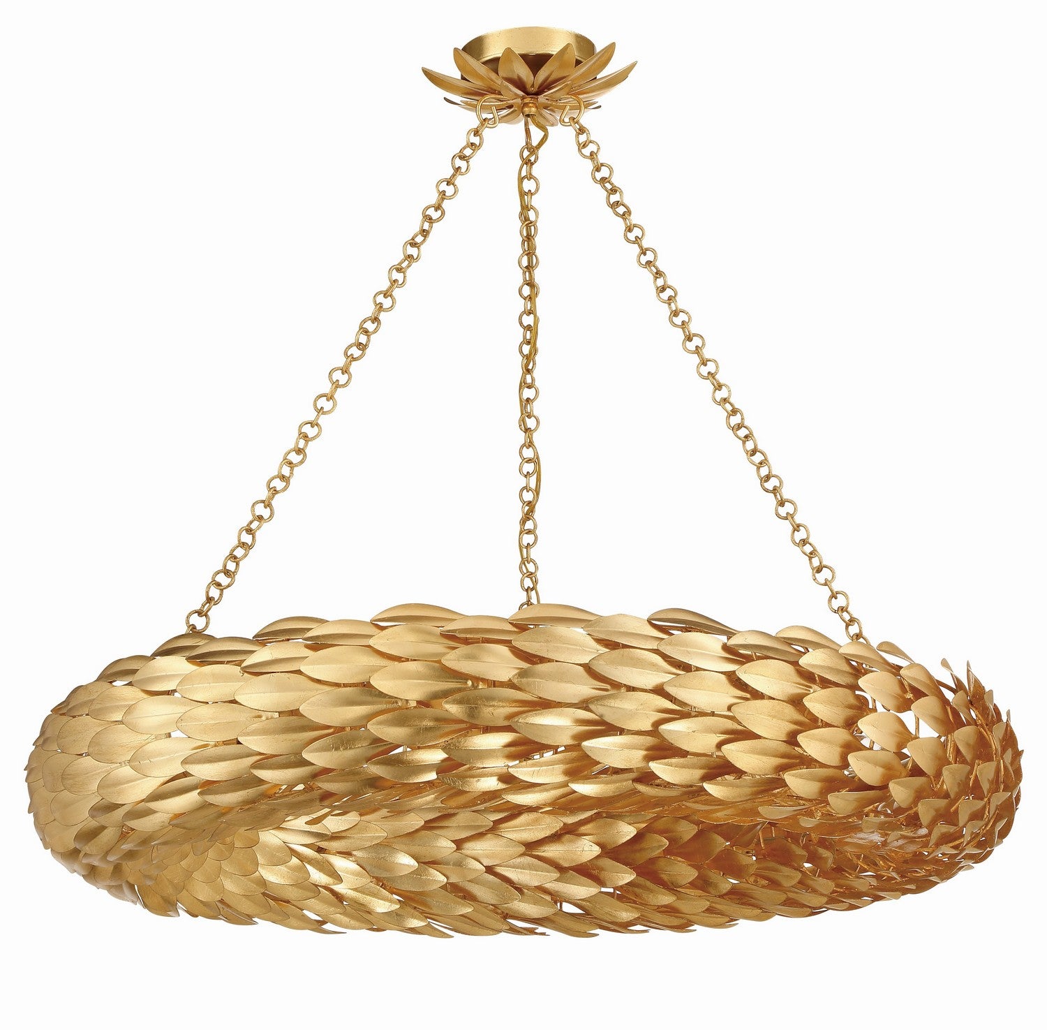 Crystorama - 538-GA_CEILING - Eight Light Semi Flush Mount - Broche - Antique Gold