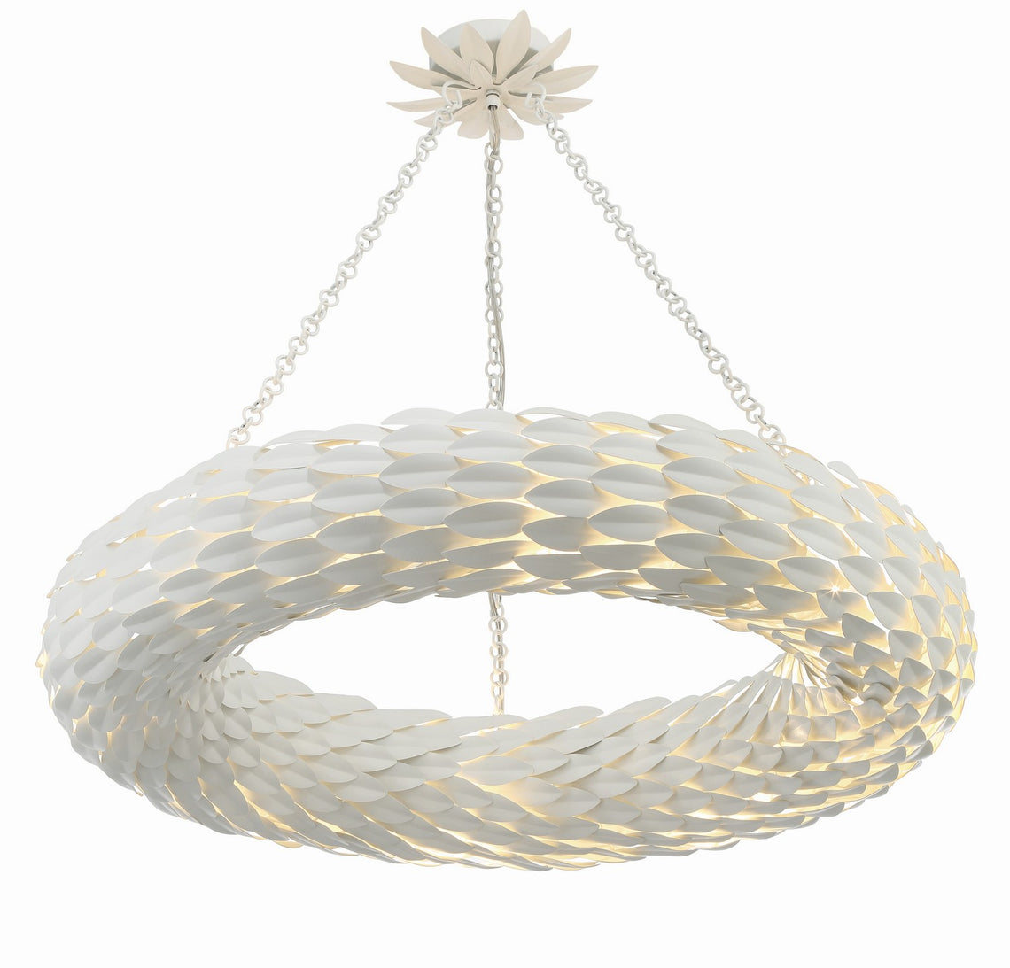 Crystorama - 538-MT - Eight Light Pendant - Broche - Matte White