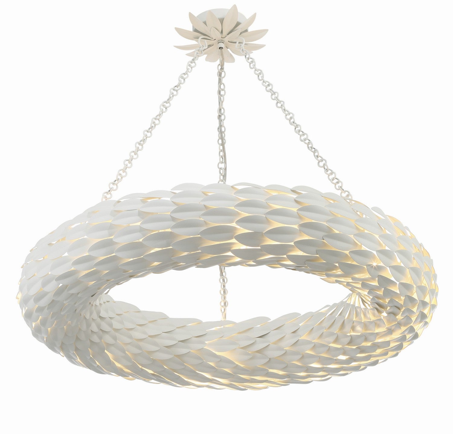 Crystorama - 538-MT - Eight Light Pendant - Broche - Matte White