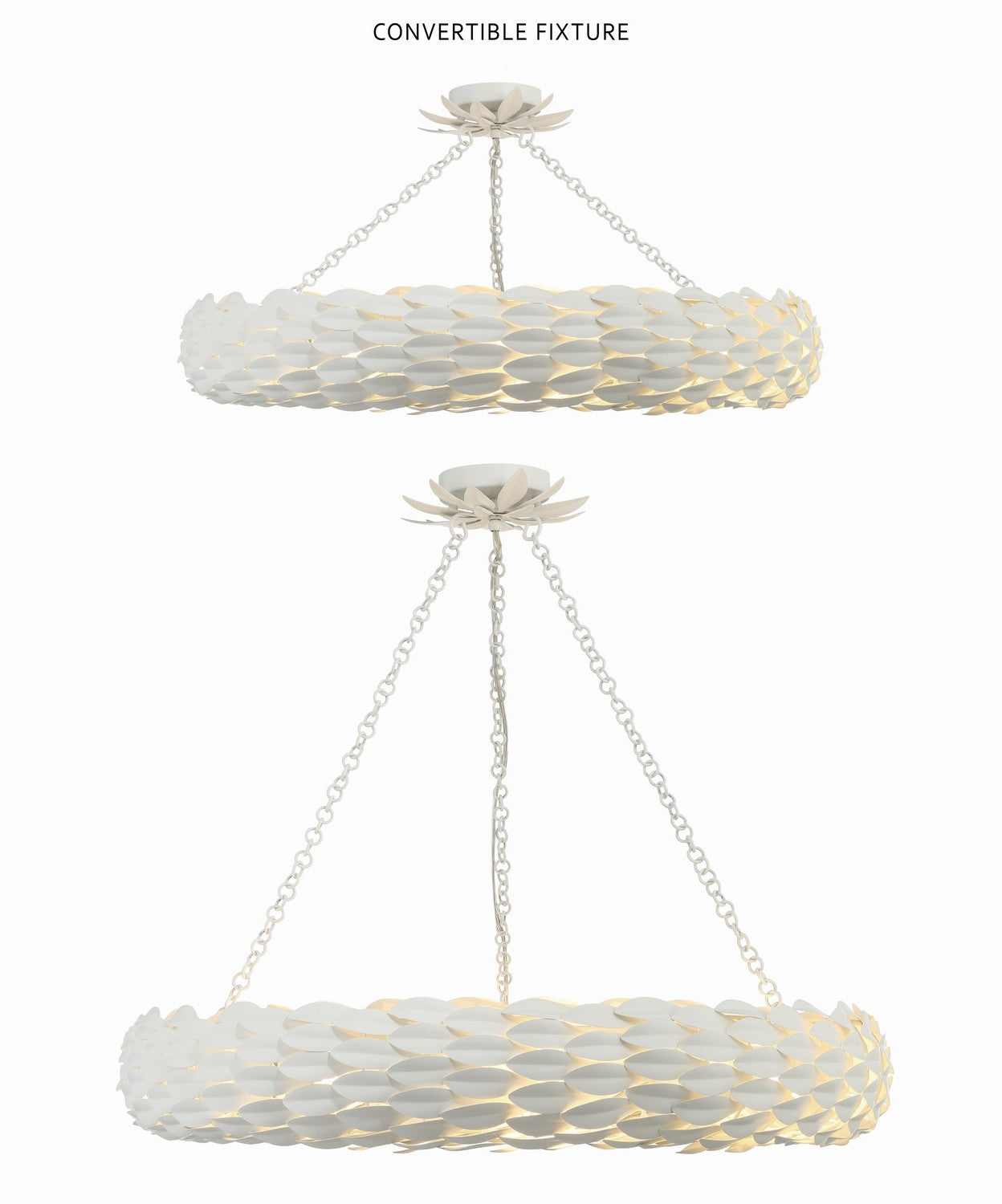 Crystorama - 538-MT - Eight Light Pendant - Broche - Matte White