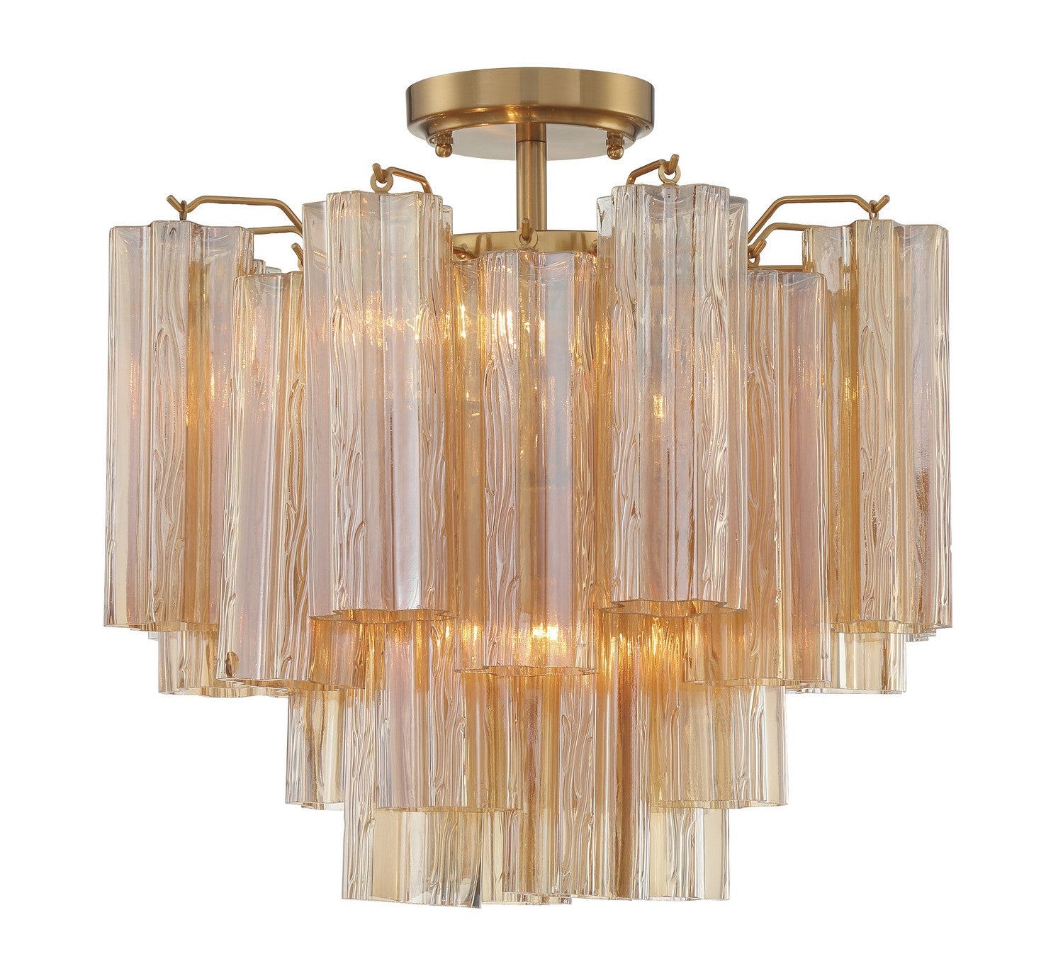 Crystorama - ADD-300-AG-AM_CEILING - Four Light Semi Flush Mount - Addis - Aged Brass