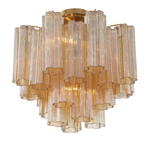 Crystorama - ADD-300-AG-AM_CEILING - Four Light Semi Flush Mount - Addis - Aged Brass