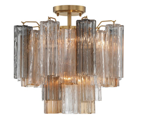 Crystorama - ADD-300-AG-AU_CEILING - Four Light Semi Flush Mount - Addis - Aged Brass