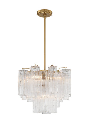 Crystorama - ADD-300-AG-CL - Four Light Chandelier - Addis - Aged Brass