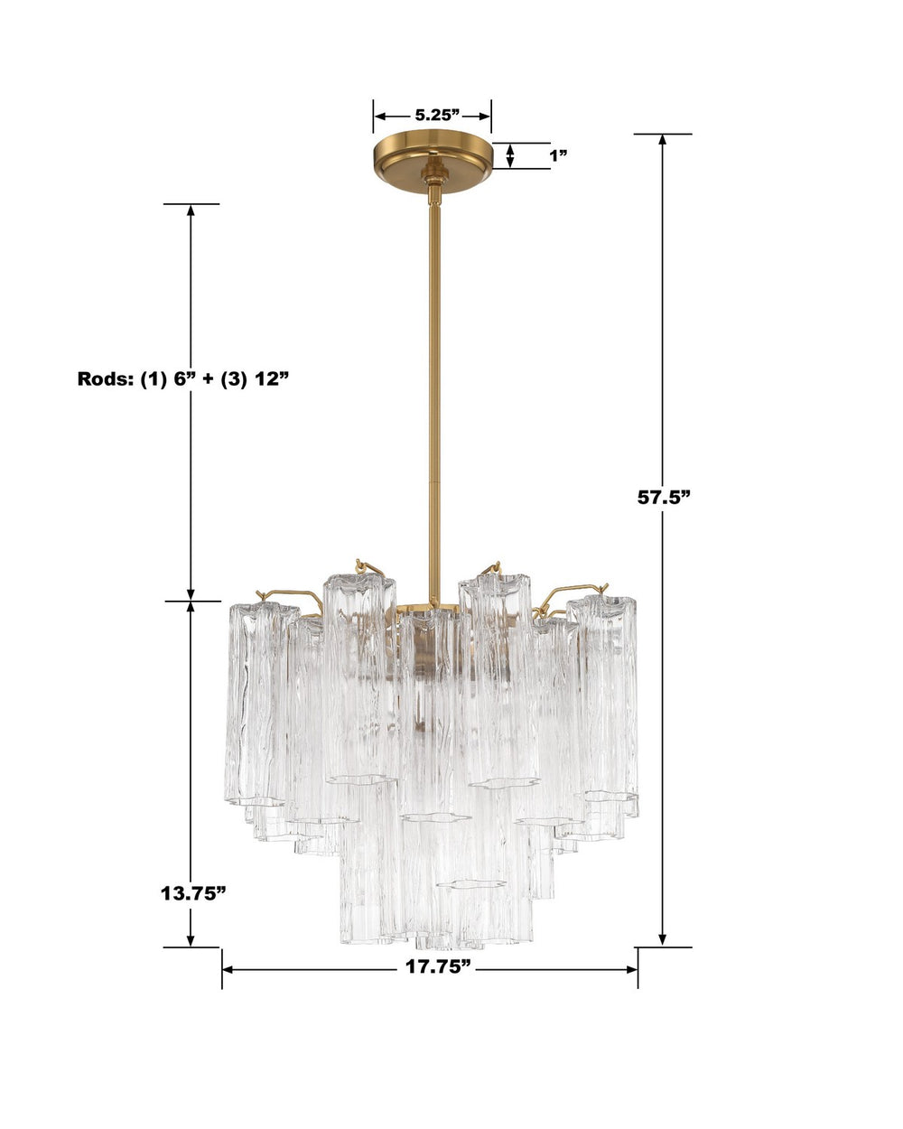 Crystorama - ADD-300-AG-CL - Four Light Chandelier - Addis - Aged Brass