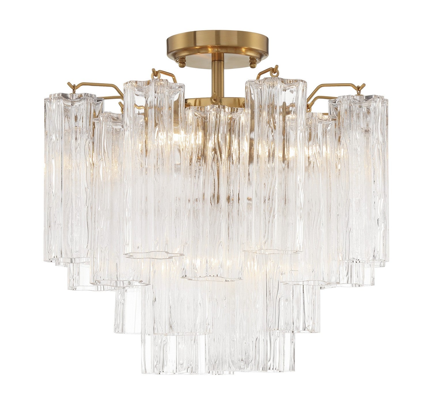 Crystorama - ADD-300-AG-CL_CEILING - Four Light Semi Flush Mount - Addis - Aged Brass