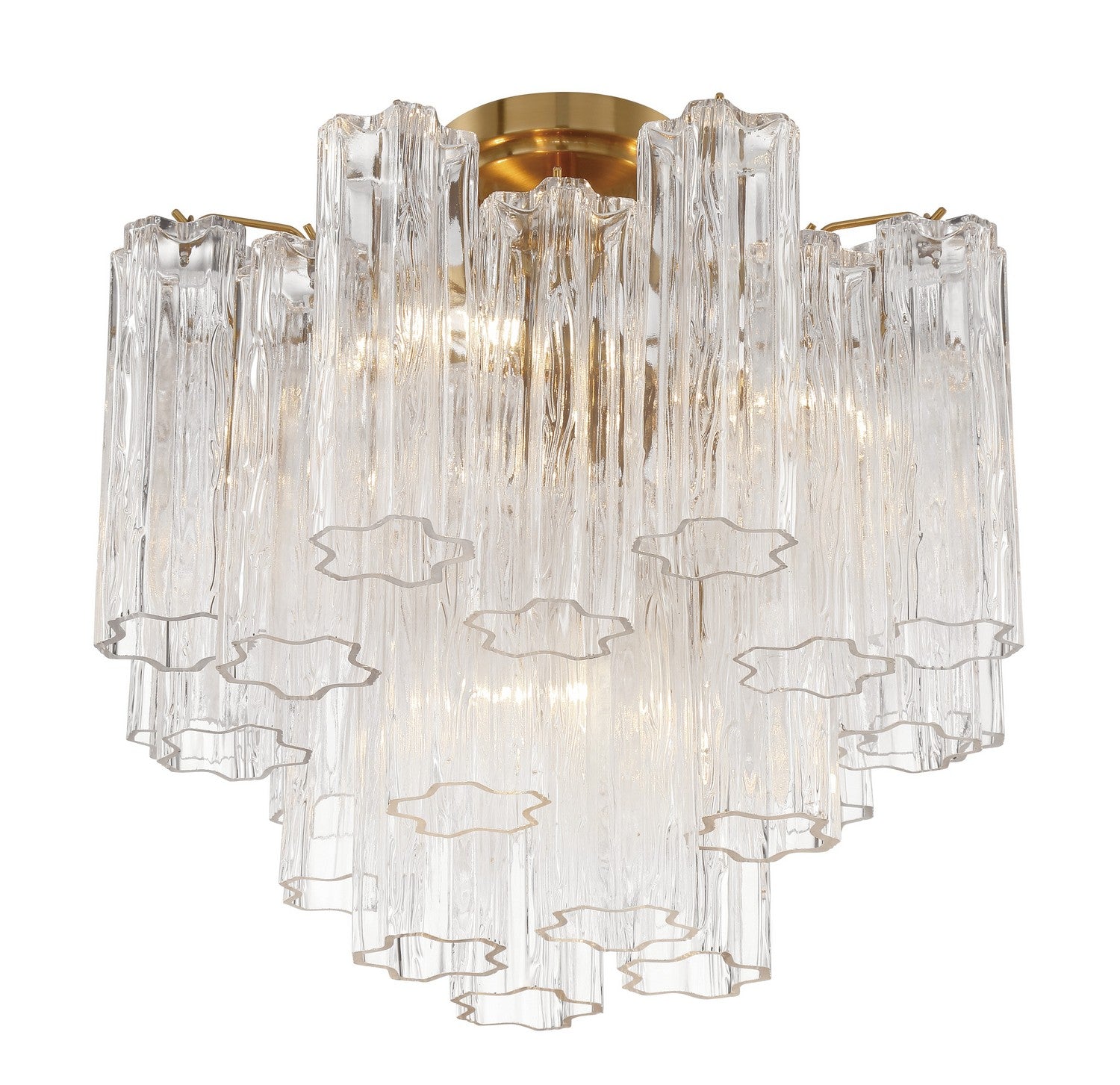 Crystorama - ADD-300-AG-CL_CEILING - Four Light Semi Flush Mount - Addis - Aged Brass