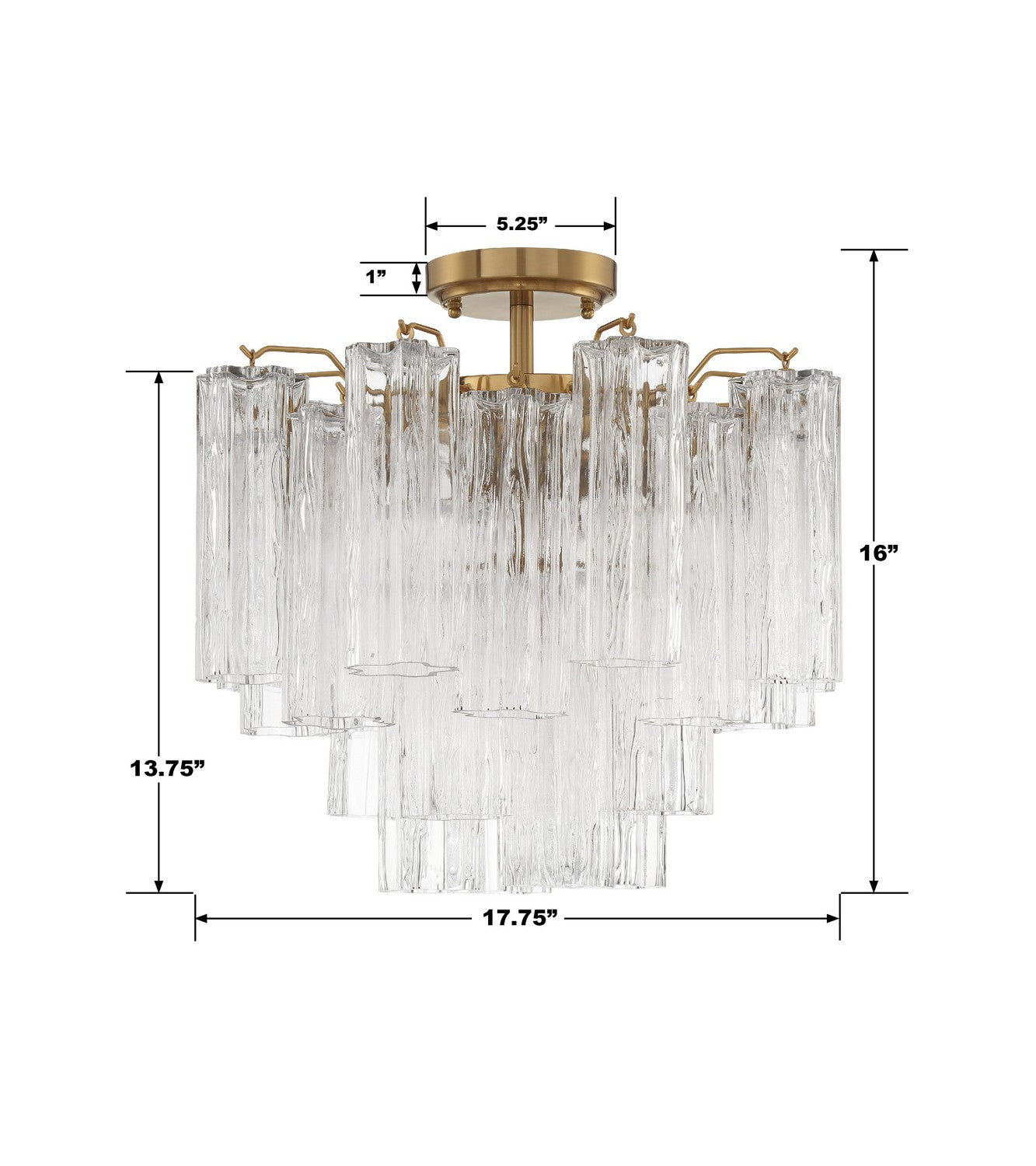 Crystorama - ADD-300-AG-CL_CEILING - Four Light Semi Flush Mount - Addis - Aged Brass