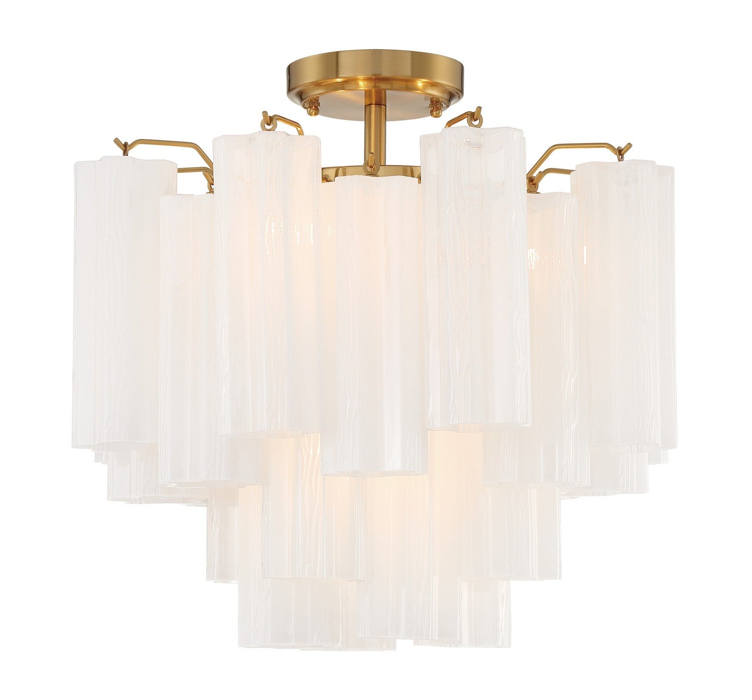 Crystorama - ADD-300-AG-WH_CEILING - Four Light Semi Flush Mount - Addis - Aged Brass