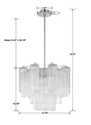 Crystorama - ADD-300-CH-CL - Four Light Chandelier - Addis - Polished Chrome