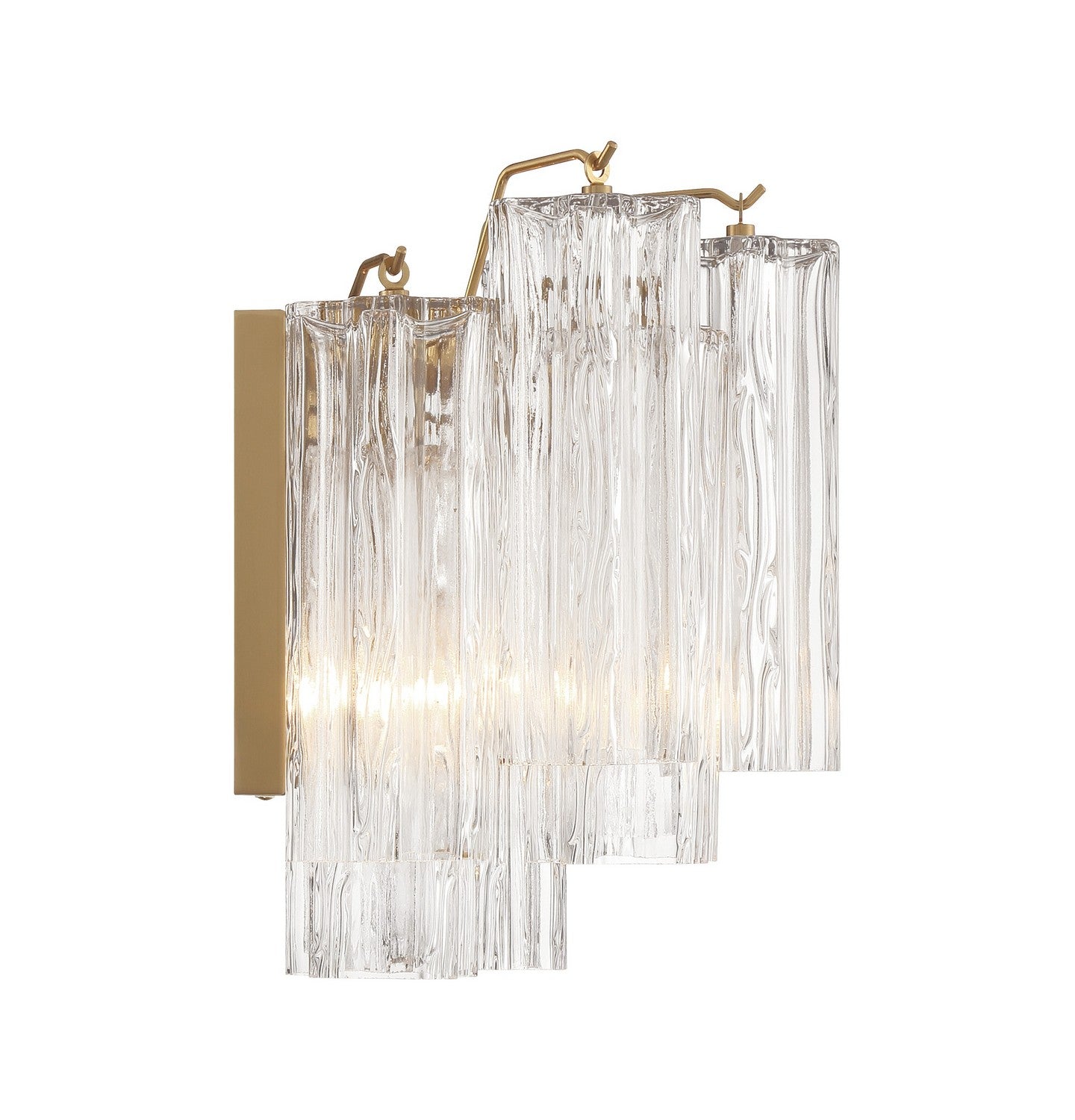 Crystorama - ADD-302-AG-CL - Two Light Wall Sconce - Addis - Aged Brass