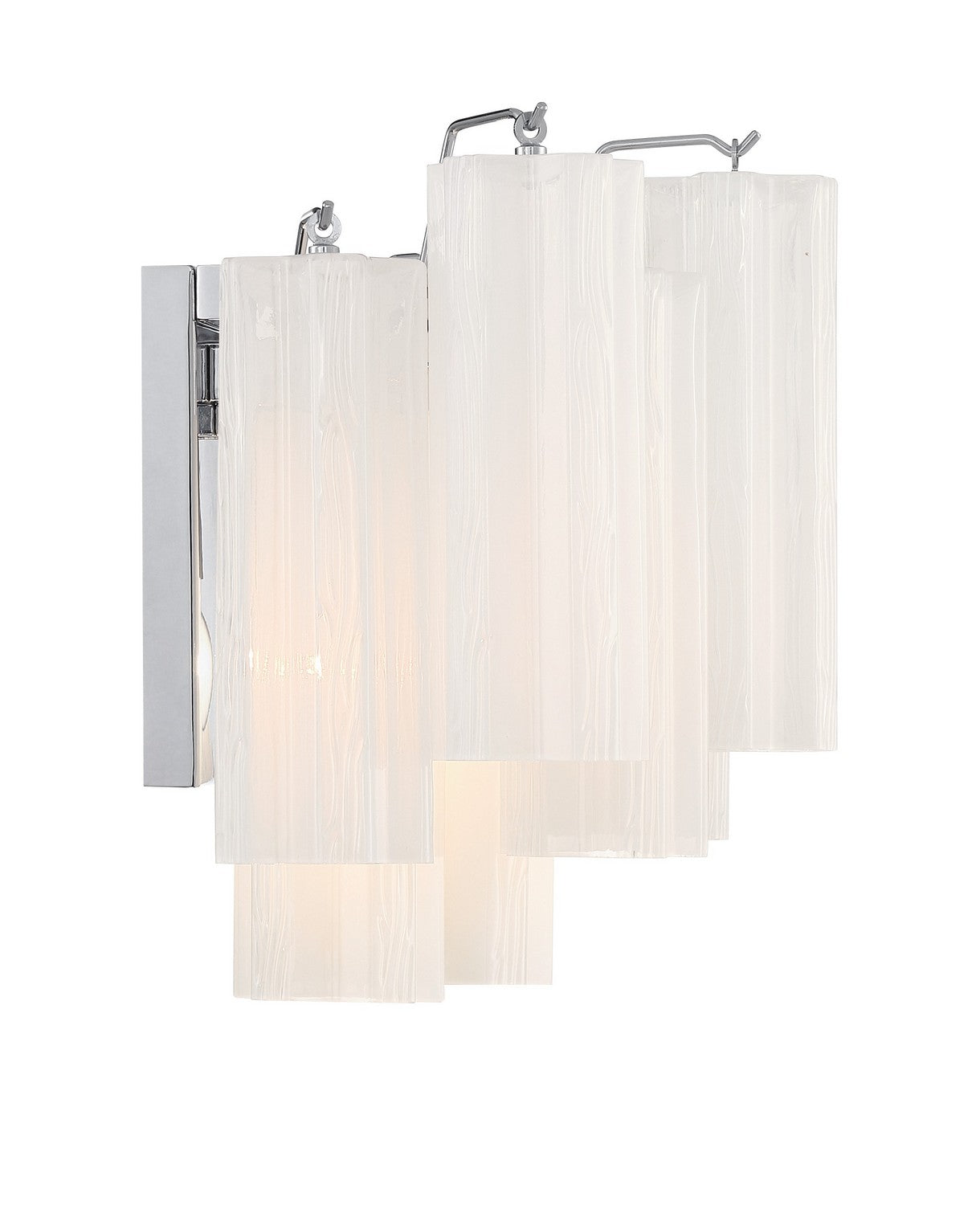 Crystorama - ADD-302-CH-WH - Two Light Wall Sconce - Addis - Polished Chrome