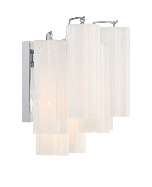 Crystorama - ADD-302-CH-WH - Two Light Wall Sconce - Addis - Polished Chrome