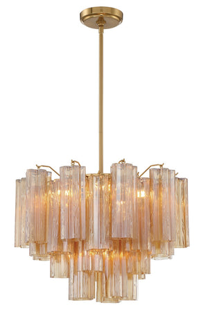 Crystorama - ADD-306-AG-AM - Six Light Chandelier - Addis - Aged Brass