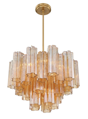 Crystorama - ADD-306-AG-AM - Six Light Chandelier - Addis - Aged Brass