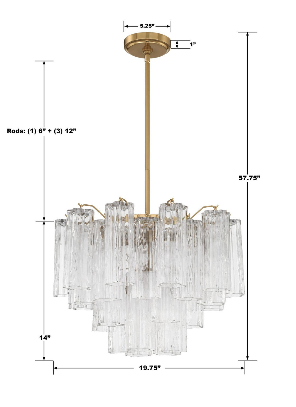 Crystorama - ADD-306-AG-CL - Six Light Chandelier - Addis - Aged Brass