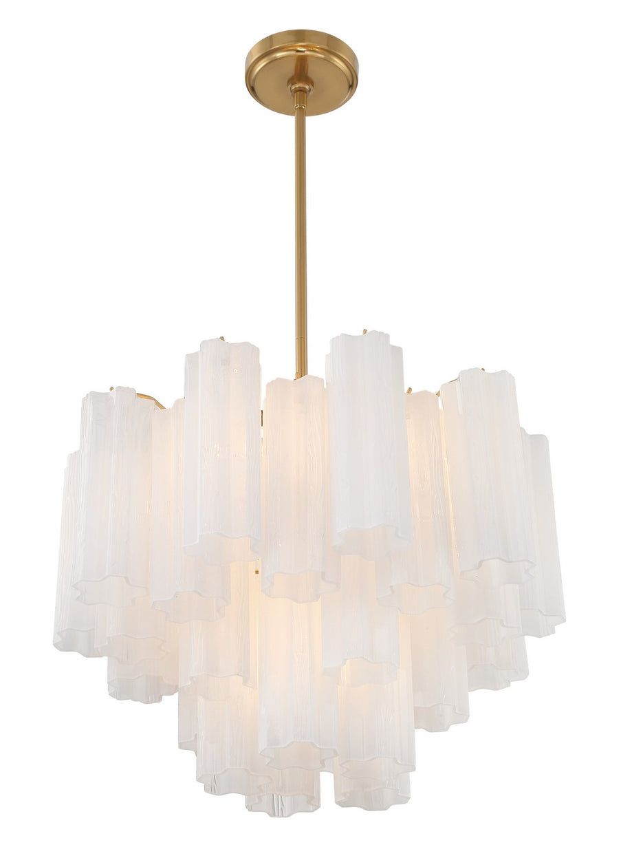 Crystorama - ADD-306-AG-WH - Six Light Chandelier - Addis - Aged Brass