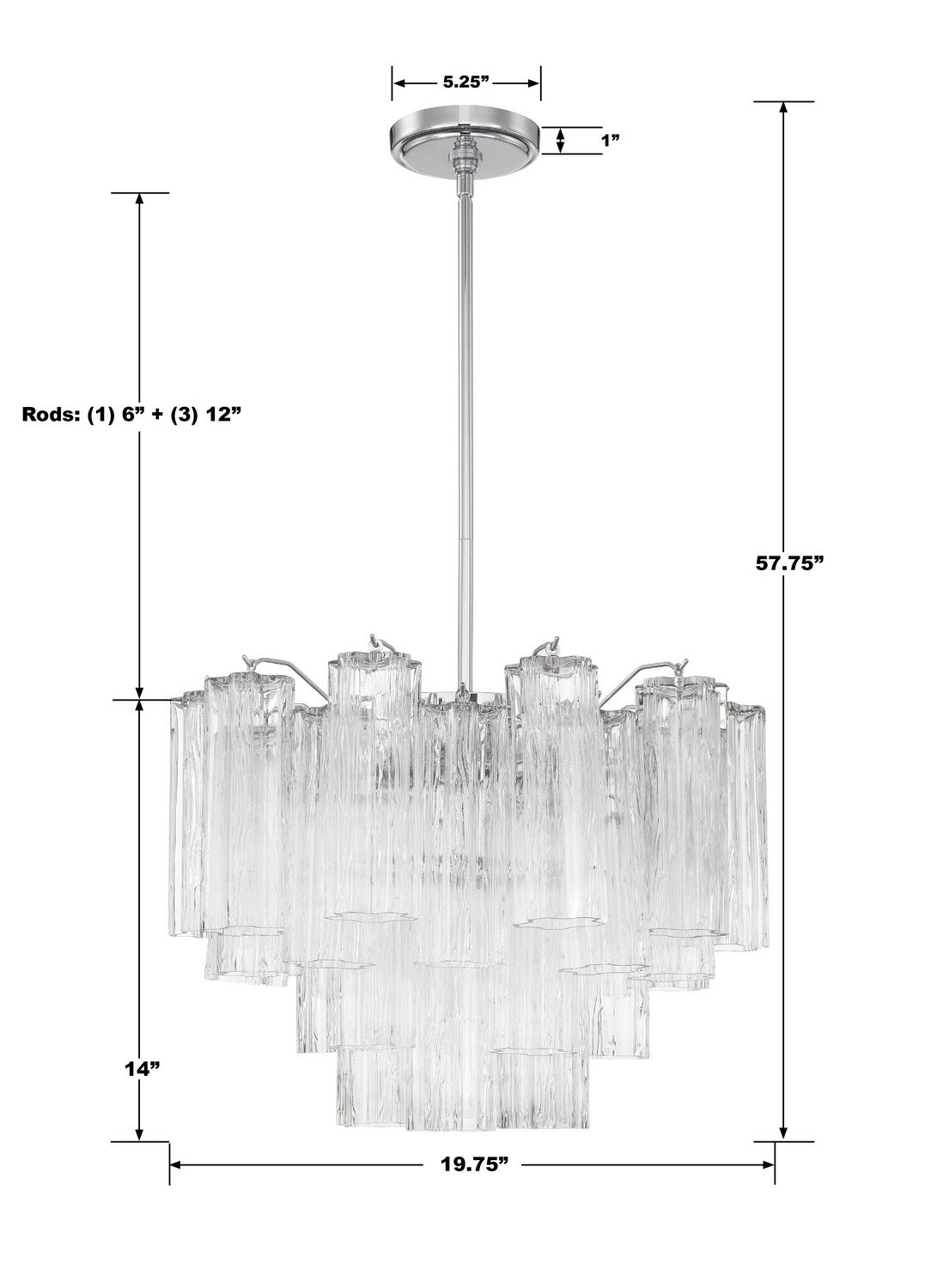 Crystorama - ADD-306-CH-CL - Six Light Chandelier - Addis - Polished Chrome