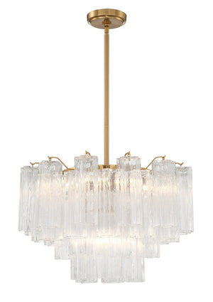 Crystorama - ADD-308-AG-CL - Nine Light Chandelier - Addis - Aged Brass