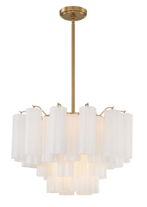 Crystorama - ADD-308-AG-WH - Nine Light Chandelier - Addis - Aged Brass