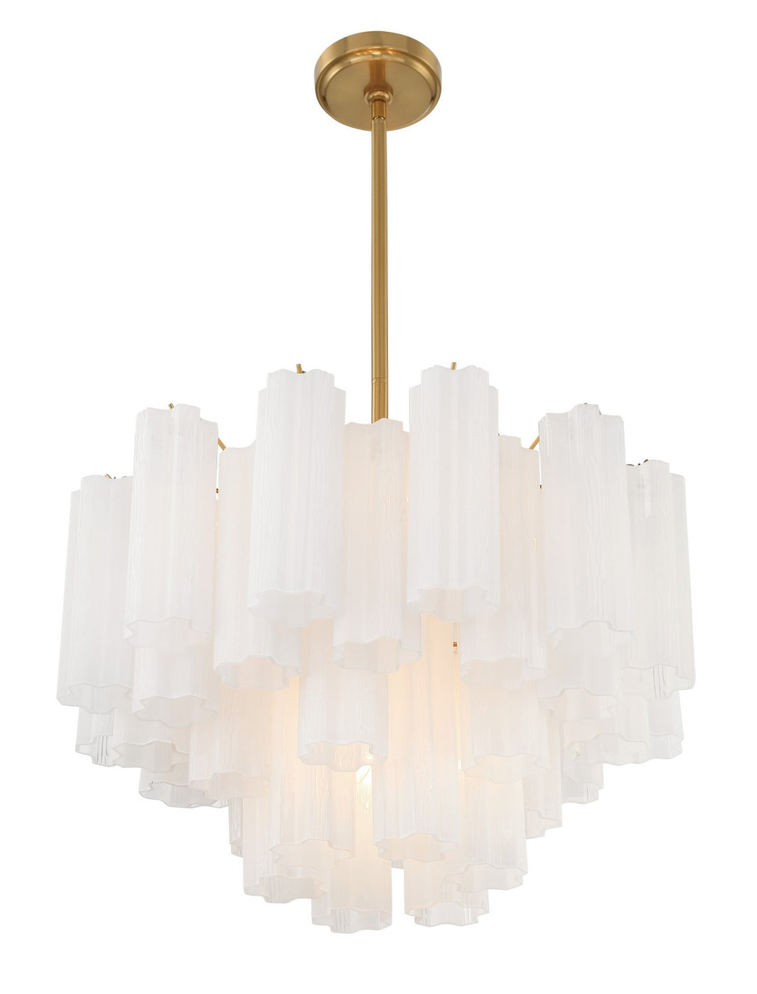 Crystorama - ADD-308-AG-WH - Nine Light Chandelier - Addis - Aged Brass