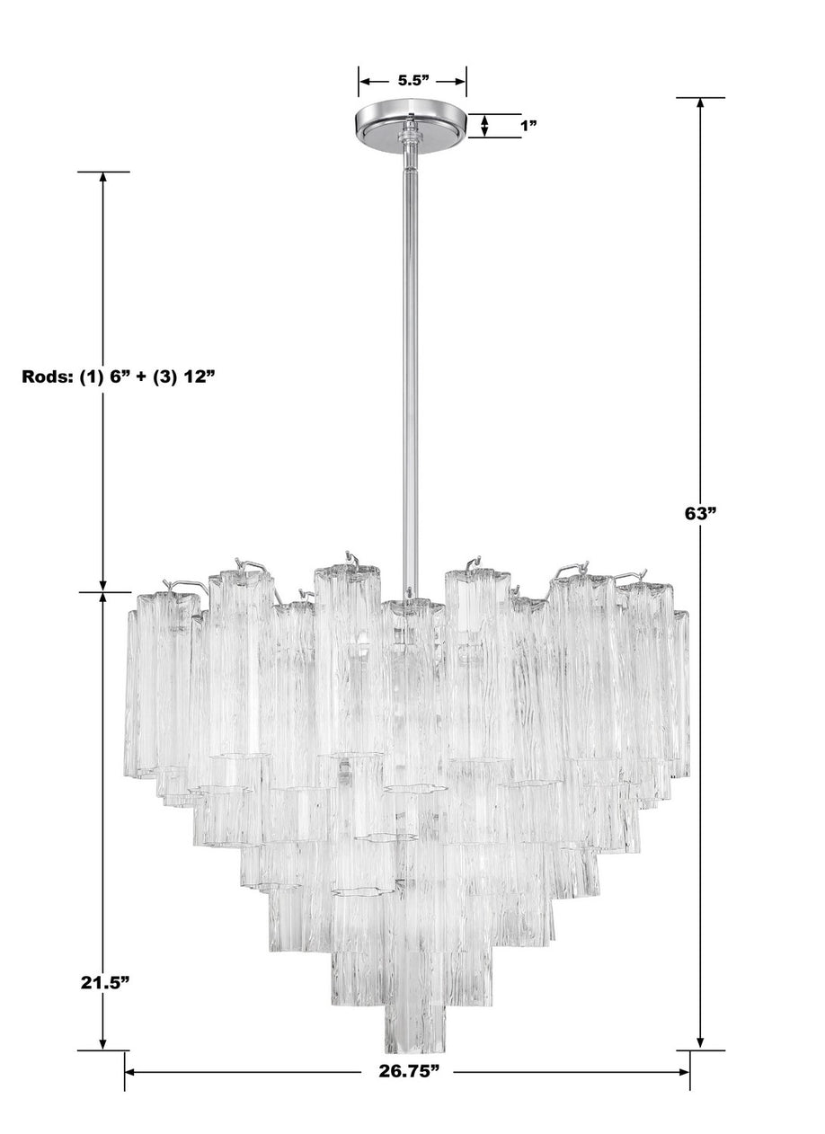 Crystorama - ADD-312-CH-CL - 12 Light Chandelier - Addis - Polished Chrome